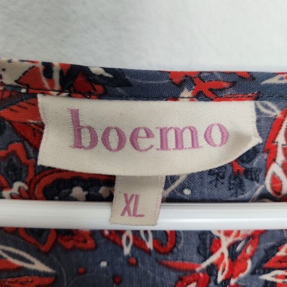 BOEMO Maxi Dress XL Floral Cottage Bohemian Prairie Peasant Farmhouse Retro - Picture 3 of 8